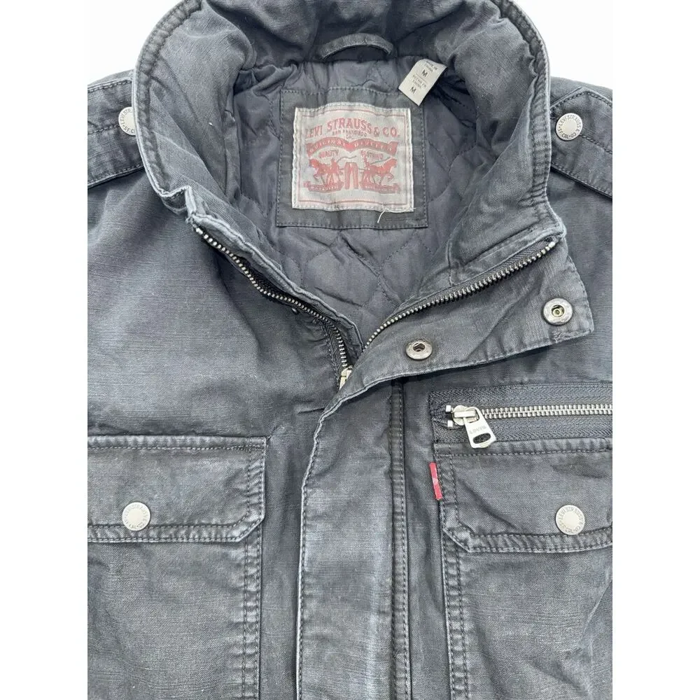 Levi's Two Pocket Military Insulated Cotton Jacket - Black - Men's Size Medium